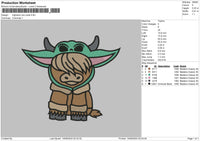 Cow Yoda Embroidery File 6 sizes