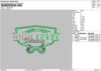 Hightext 01 Embroidery File 6 sizes