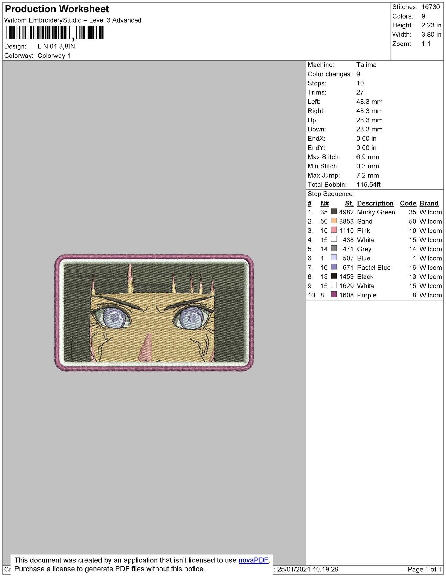 Hinata Eyes Embroidery File 4 size