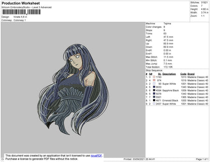 Hinata Embroidery File 4 size