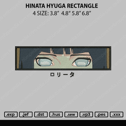 Hinata Hyuga Rectangle Embroiery File 4 size