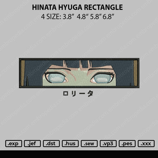 Hinata Hyuga Rectangle Embroiery File 4 size
