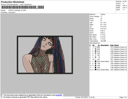 Hinata Rectangle V2 Embroidery File 4 size