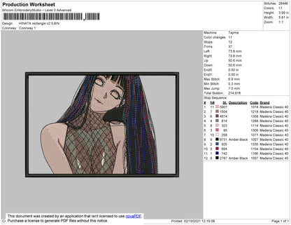 Hinata Rectangle V2 Embroidery File 4 size