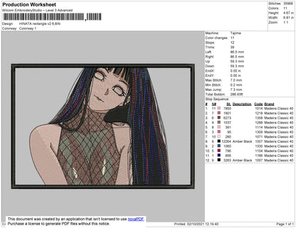 Hinata Rectangle V2 Embroidery File 4 size