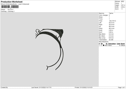 Hip Embroidery File 6 sizes