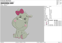 Hippo V2 Embroidery File 5 sizes