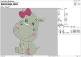 Hippo V2 Embroidery File 5 sizes