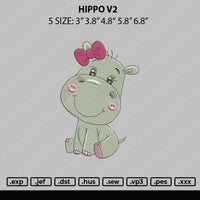 Hippo V2 Embroidery File 5 sizes