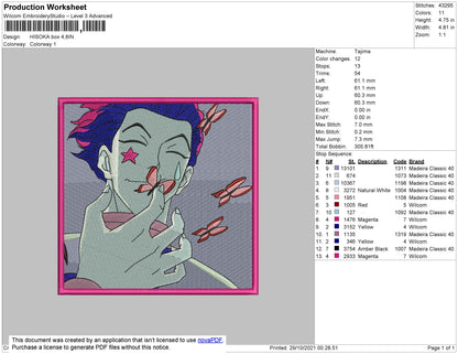 Hisoka Box Embroidery File 4 size