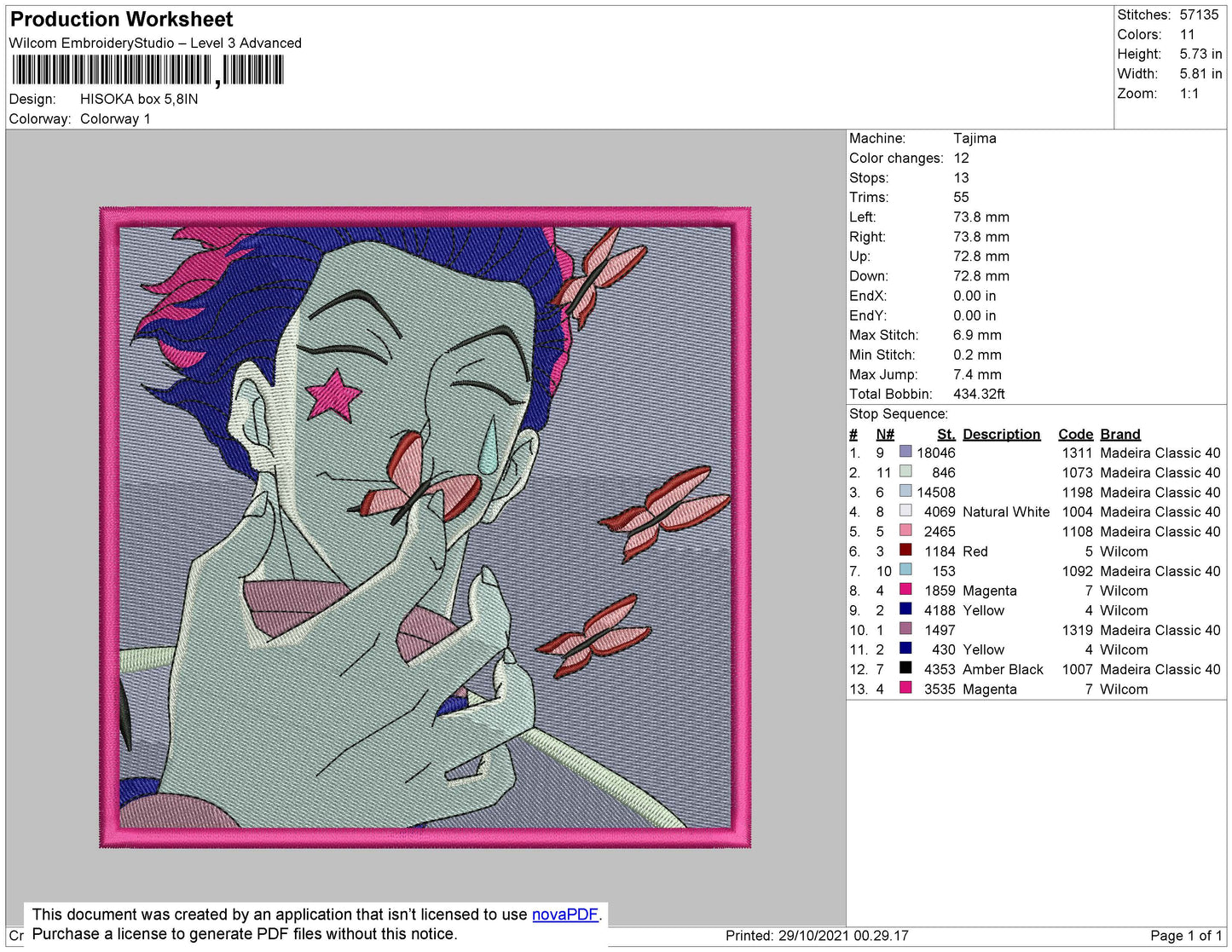 Hisoka Box Embroidery File 4 size