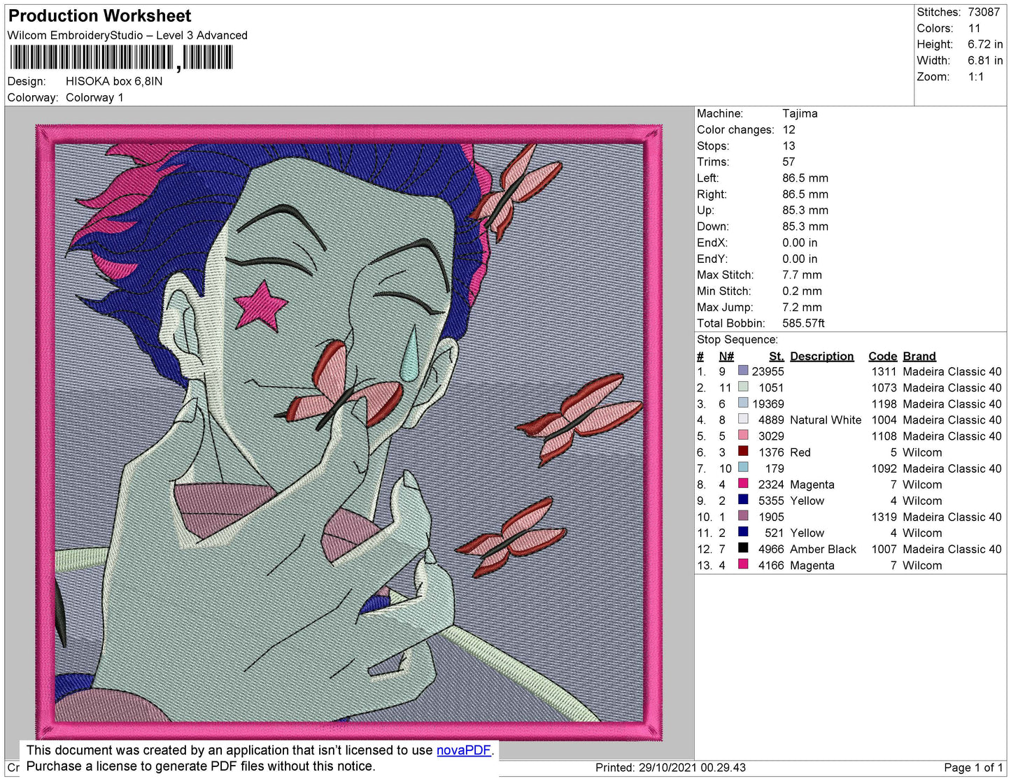 Hisoka Box Embroidery File 4 size