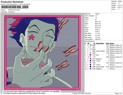 Hisoka Box Embroidery File 4 size