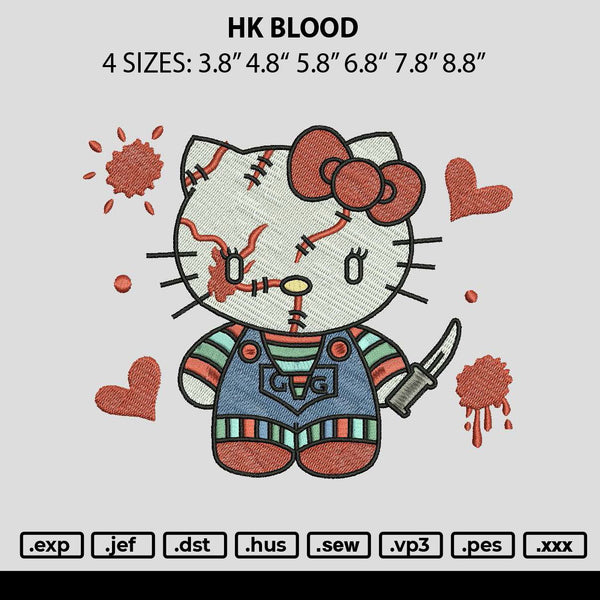 Hk Chucky Embroidery File 6 sizes