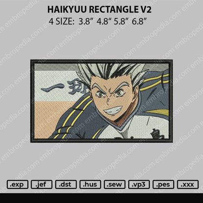 Haikyuu Rectangle V2 Embroidery File 4 size
