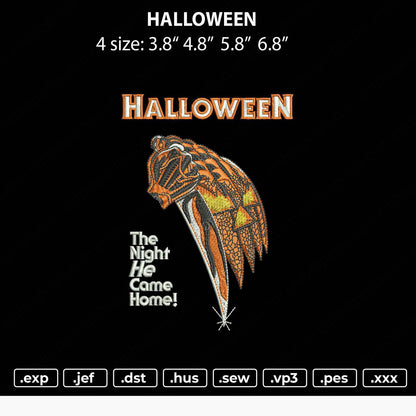 Halloween Embroidery File 4 size