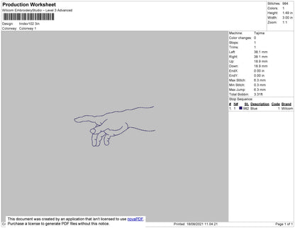 Hands V1 Embroidery File 4 Size