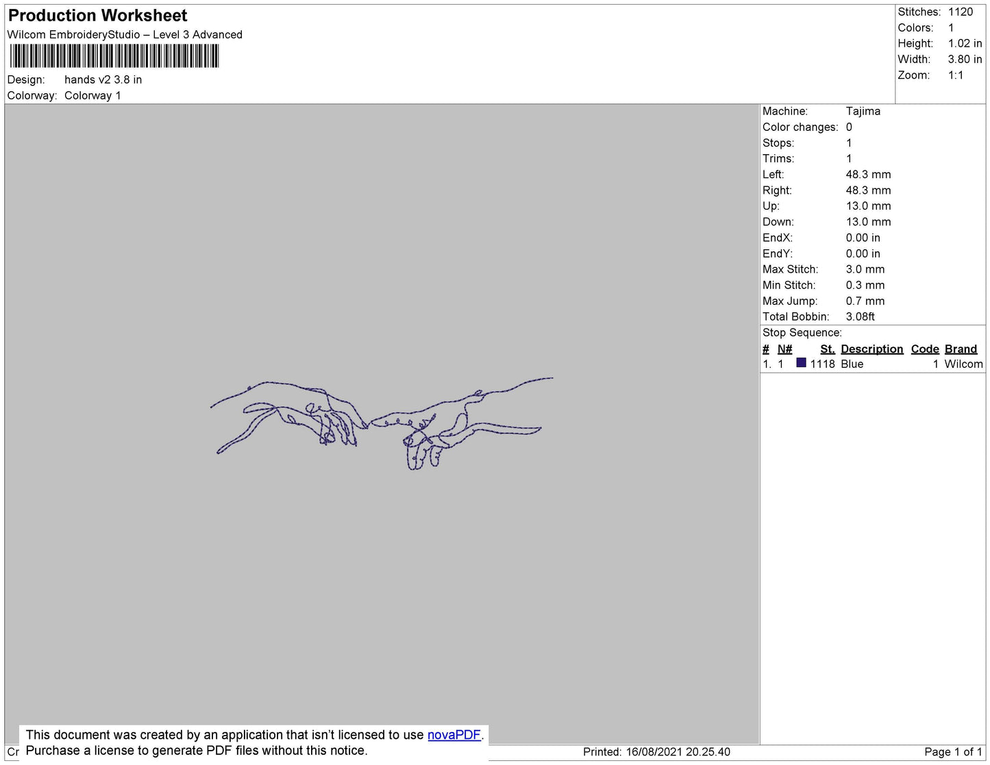 Hands V2 Embroidery File 4 size
