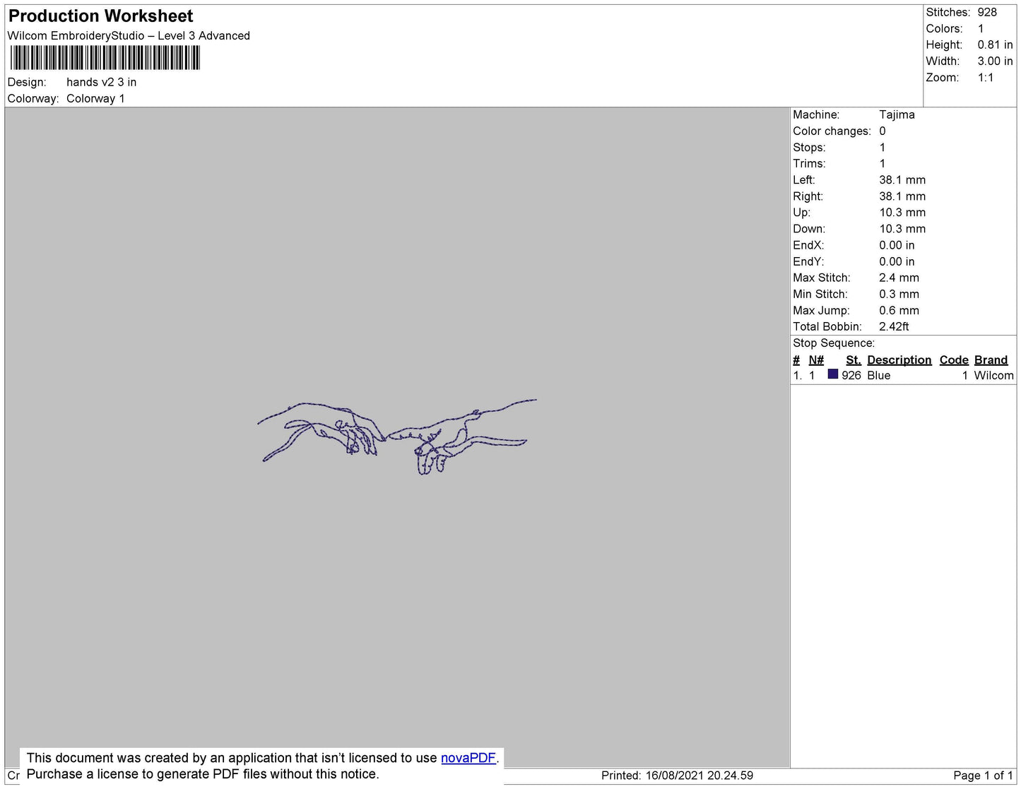 Hands V2 Embroidery File 4 size