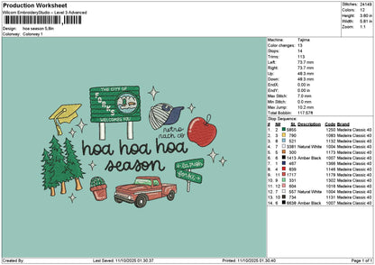 Hoatext Embroidery File 6 sizes