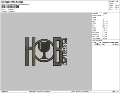 Hob Embroidery File 4 size