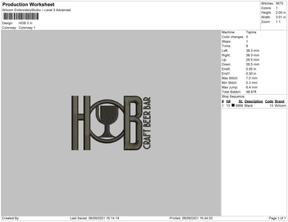Hob Embroidery File 4 size