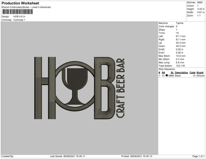 Hob Embroidery File 4 size