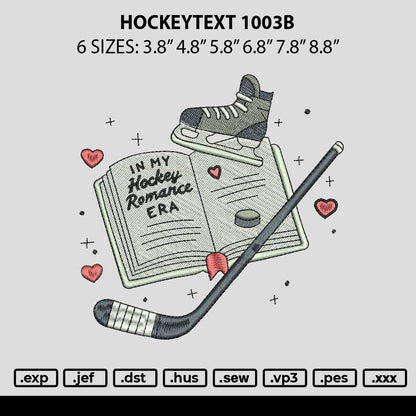 Hockeytext 1003b Embroidery File 6 sizes