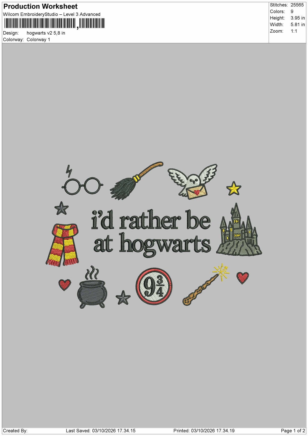 Hogwartstext Icons Embroidery Machine Design File 6 sizes