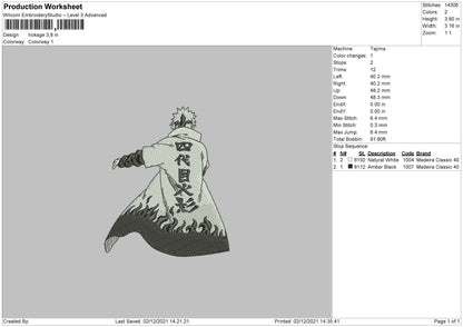Hokage Embroidery File 4 size