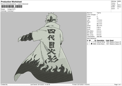 Hokage Embroidery File 4 size