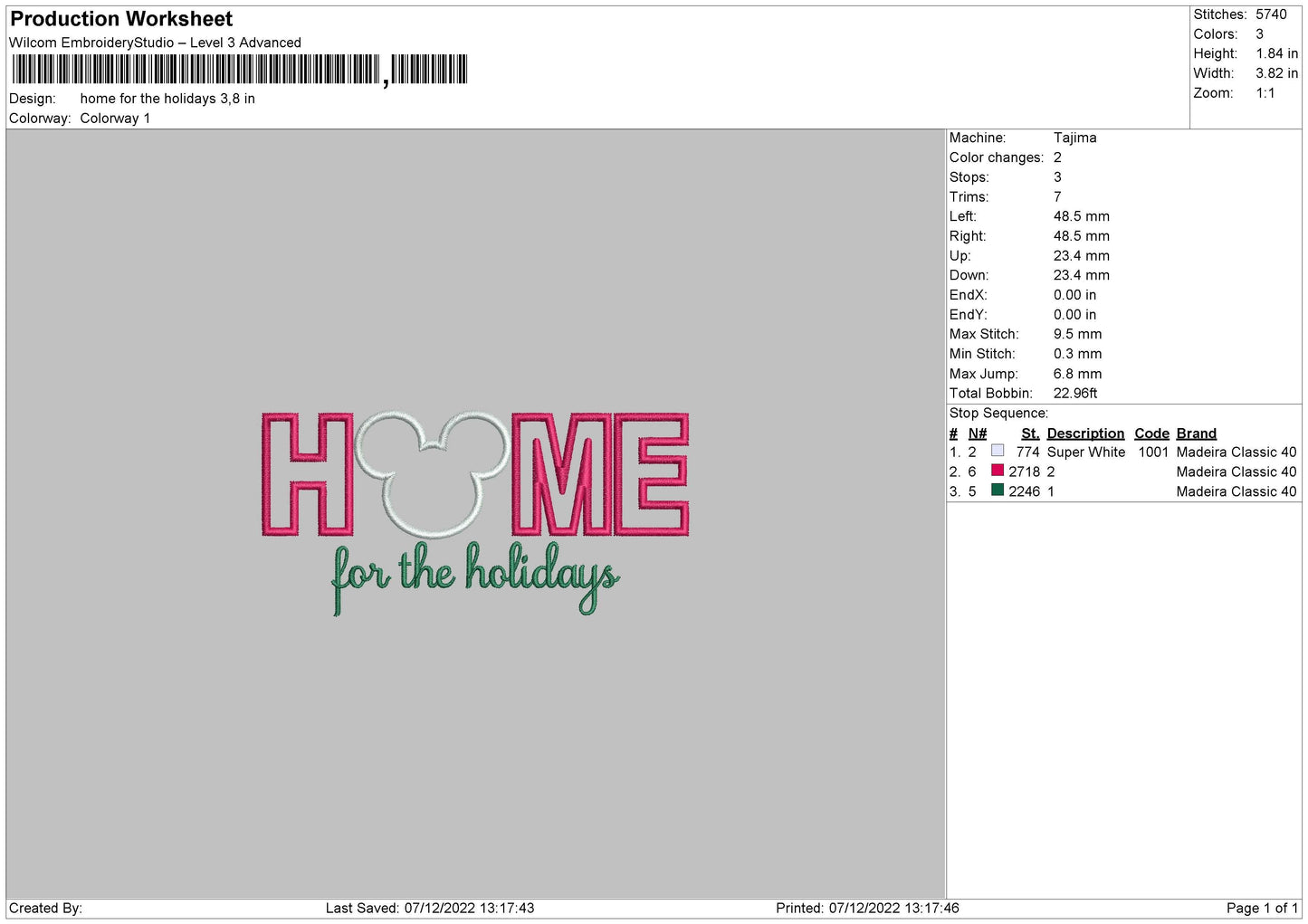 Home Holidays Embroidery File 6 sizes