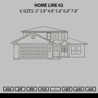 Home Line 02 Embroidery File 6 sizes