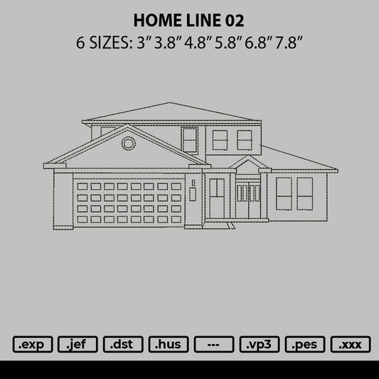 Home Line 02 Embroidery File 6 sizes