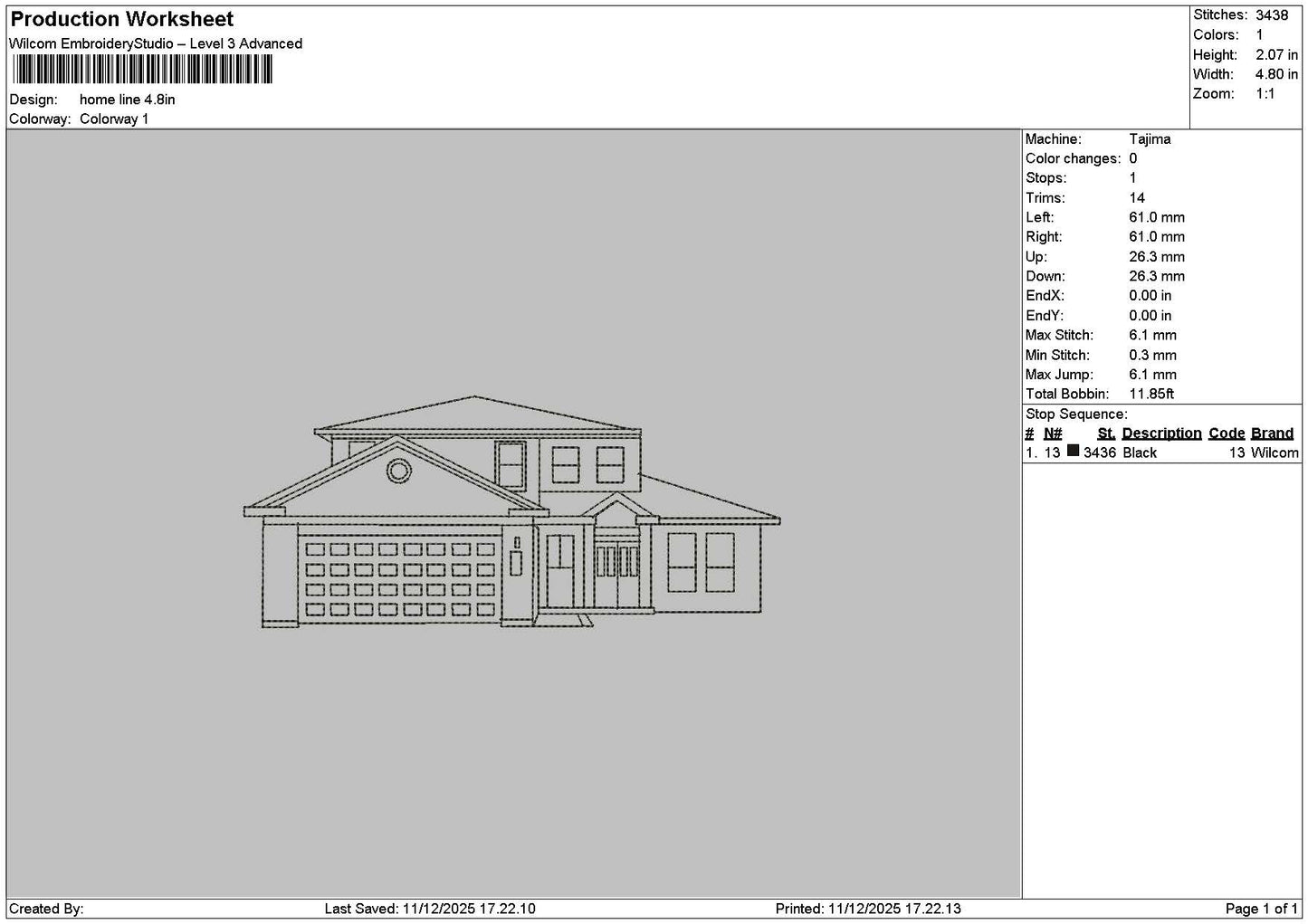 Home Line 02 Embroidery File 6 sizes