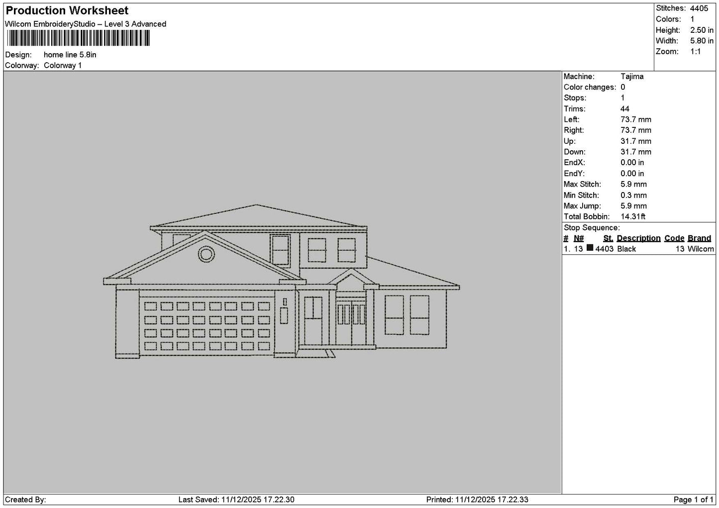 Home Line 02 Embroidery File 6 sizes