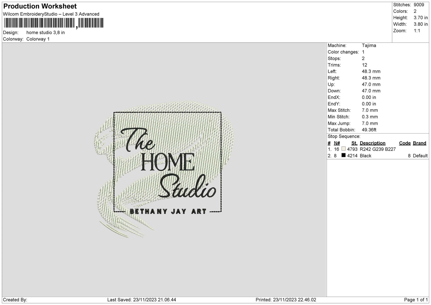 Home Square Embroidery File 6 sizes