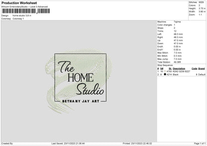 Home Square Embroidery File 6 sizes