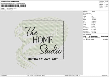 Home Square Embroidery File 6 sizes