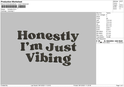 Honestly Embroidery File 4 size