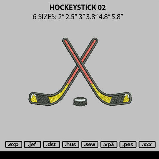 Hockeystick 02 Embroidery File 6 sizes