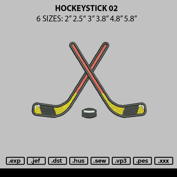 Hockeystick 02 Embroidery File 6 sizes