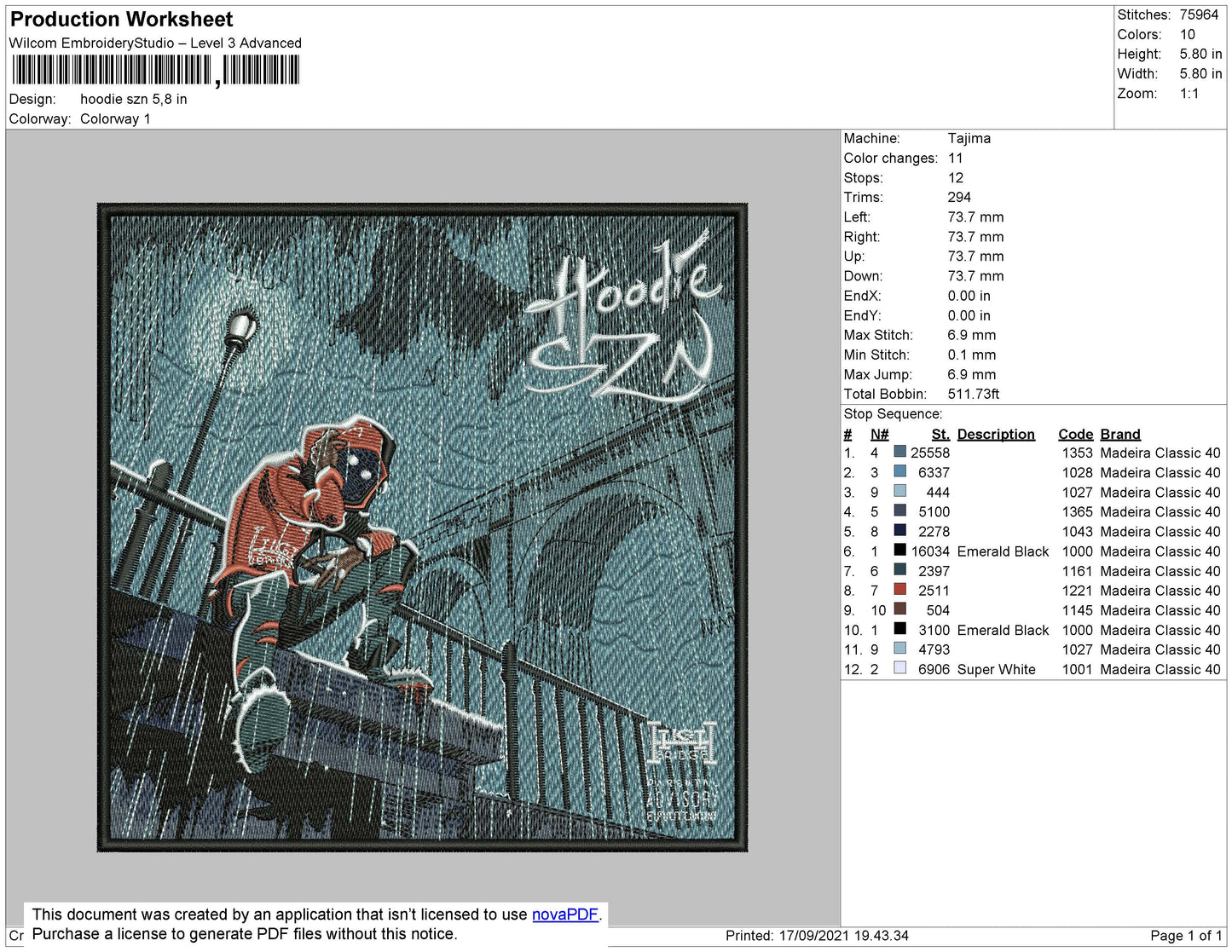 Hoodie SZN Embroidery File 4 size