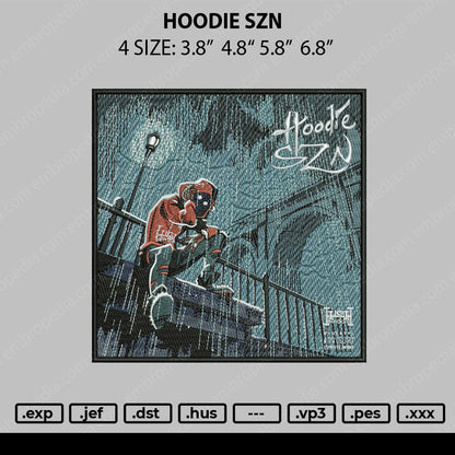 Hoodie SZN Embroidery File 4 size
