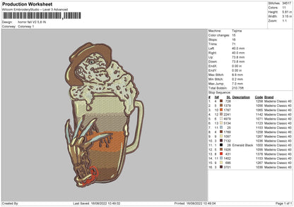 Horror Fall V2 Embroidery File 5 sizes