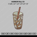 Horror Fall V3 Embroidery File 5 sizes