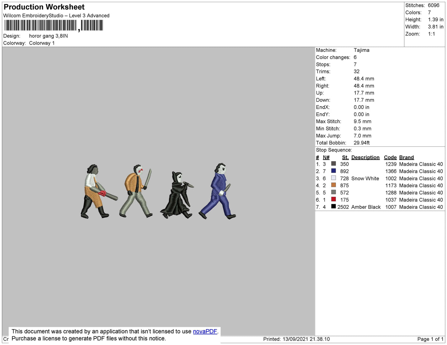 Horror Gang Embroidery File 4 size