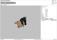 Doghorse Embroidery File 6 sizes