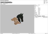 Doghorse Embroidery File 6 sizes