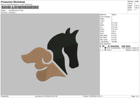 Doghorse Embroidery File 6 sizes